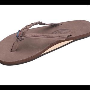 Rainbows sandals Leather 1/2" Narrow Strap with Braid